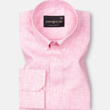 Rovica Pink Premium Linen Button Down Shirt - John Ellies