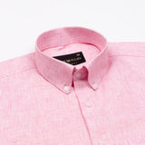 Rovica Pink Premium Linen Button Down Shirt - John Ellies