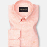 Rovica Peach Premium Linen Button Down Shirt - John Ellies