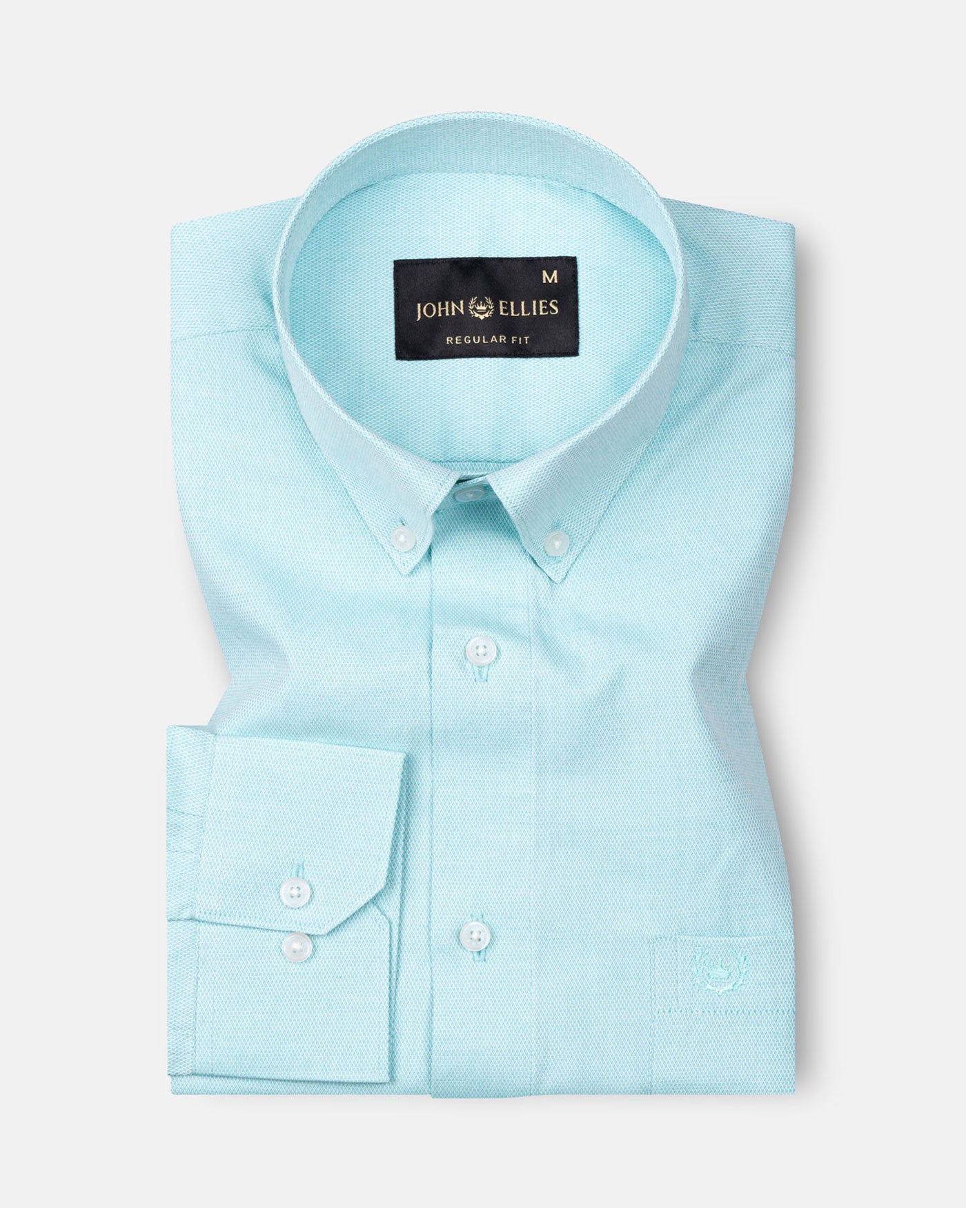 Structon Cyan Textured Cotton Shirt - John Ellies