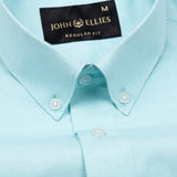 Structon Cyan Textured Cotton Shirt - John Ellies