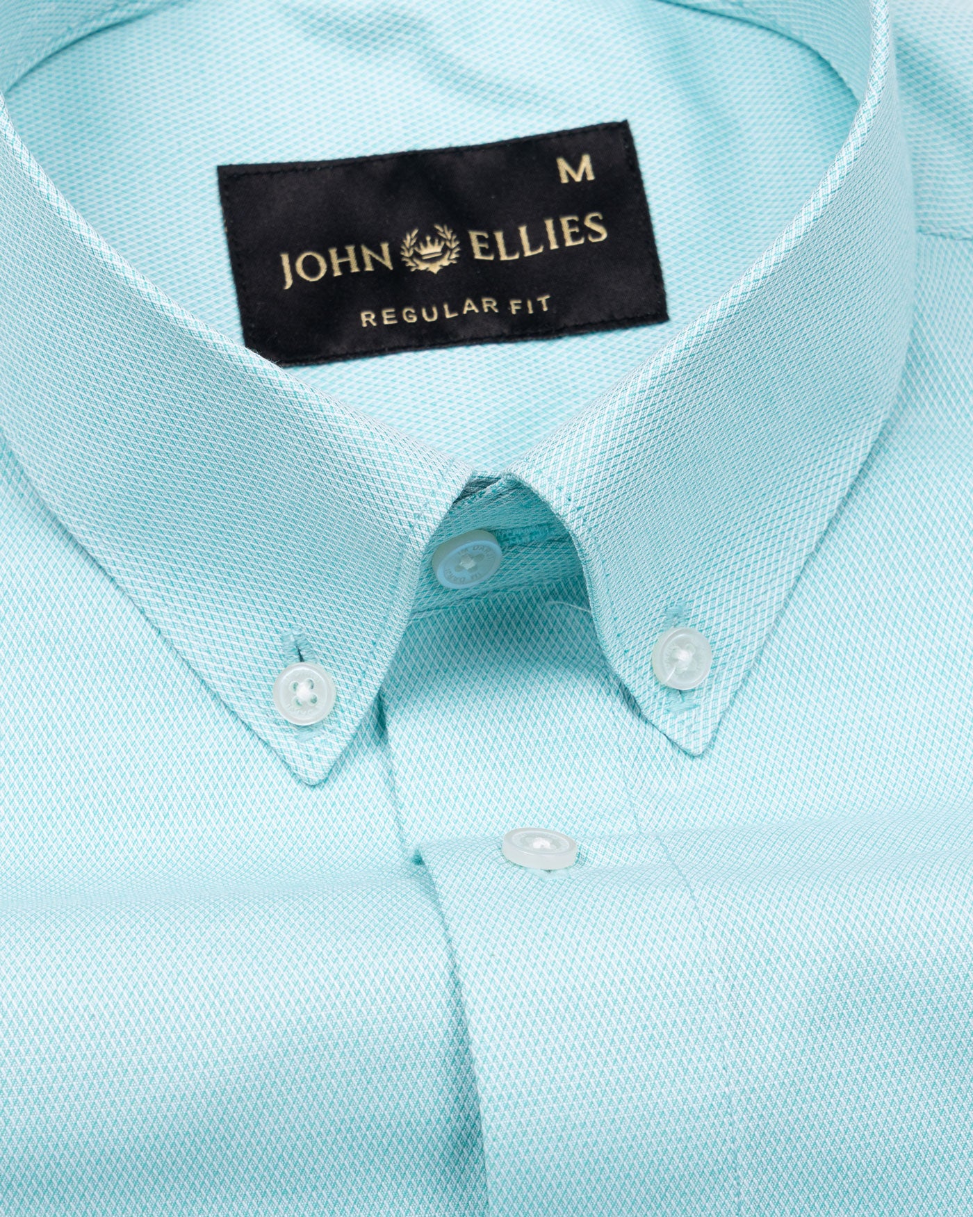 Structon Cyan Textured Cotton Shirt - John Ellies