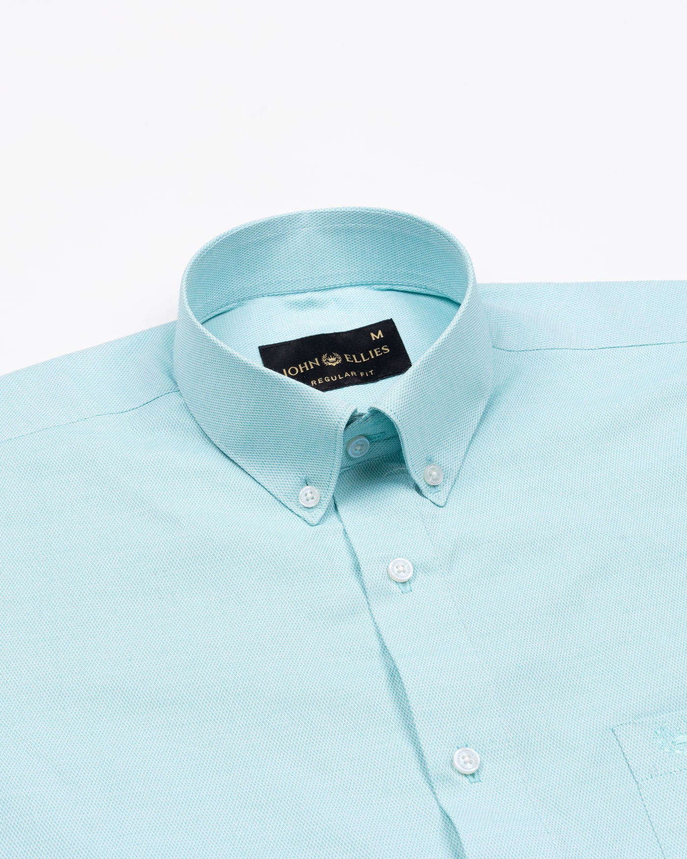 Structon Cyan Textured Cotton Shirt - John Ellies