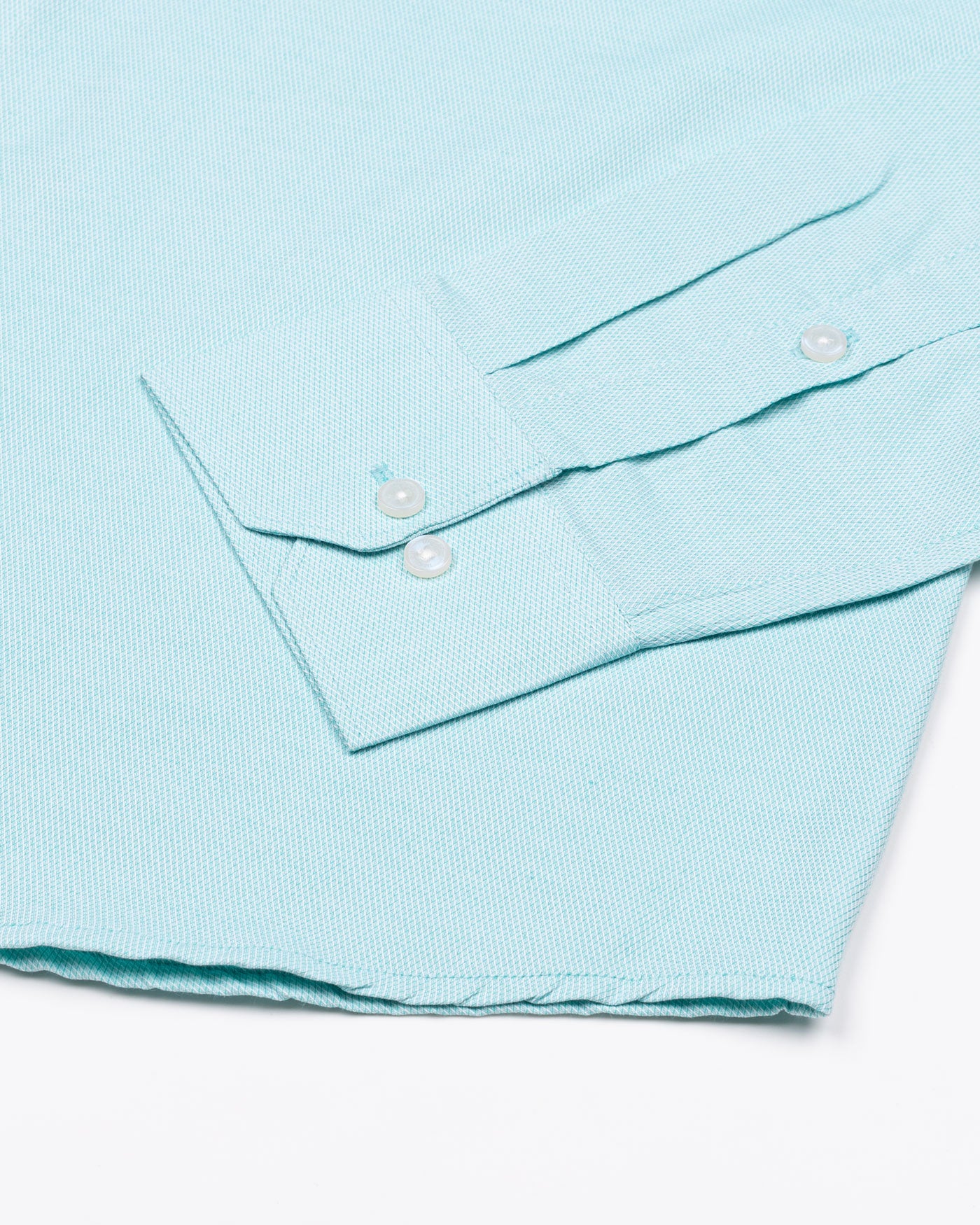 Structon Cyan Textured Cotton Shirt - John Ellies