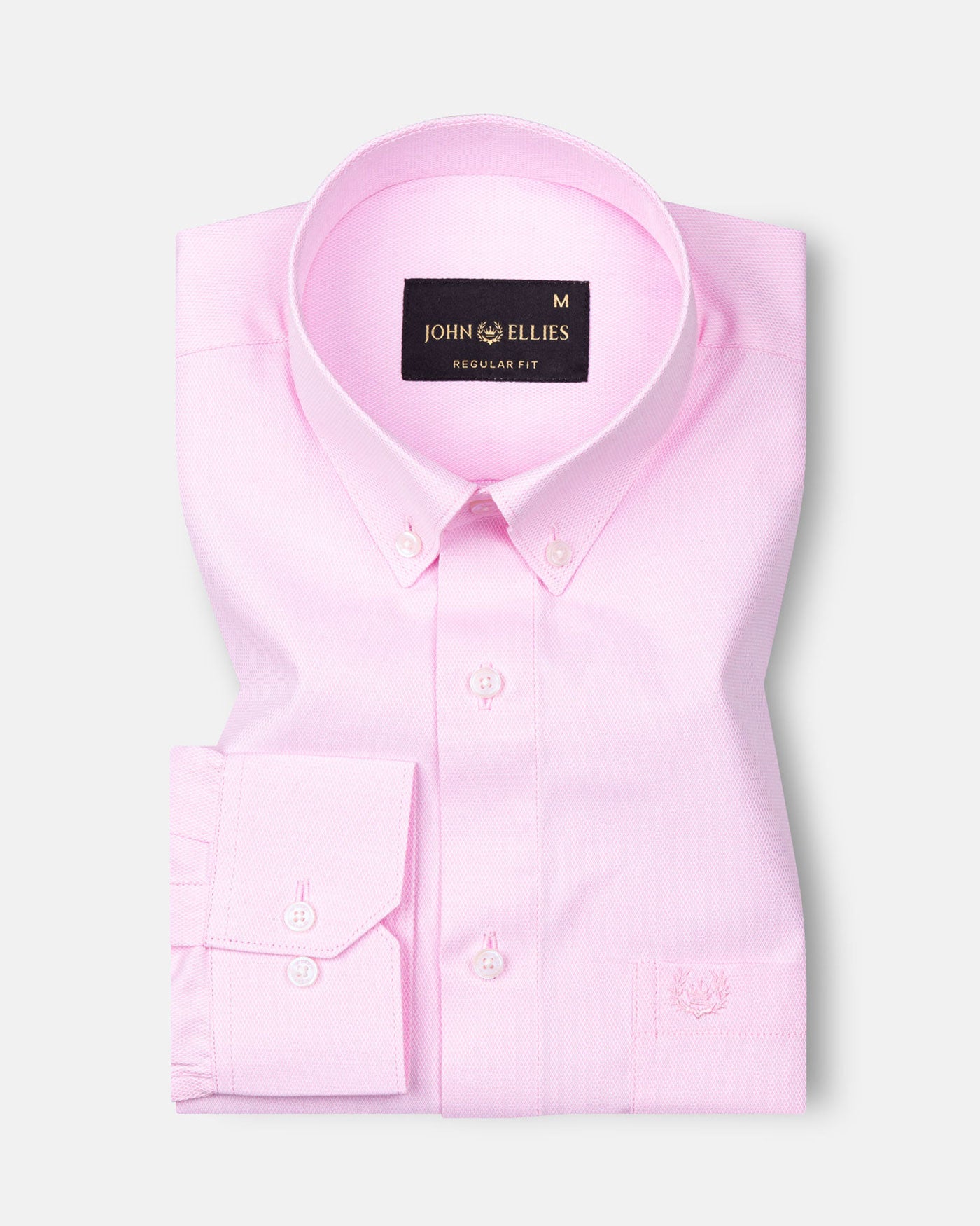 Structon Pink Textured Cotton Shirt - John Ellies