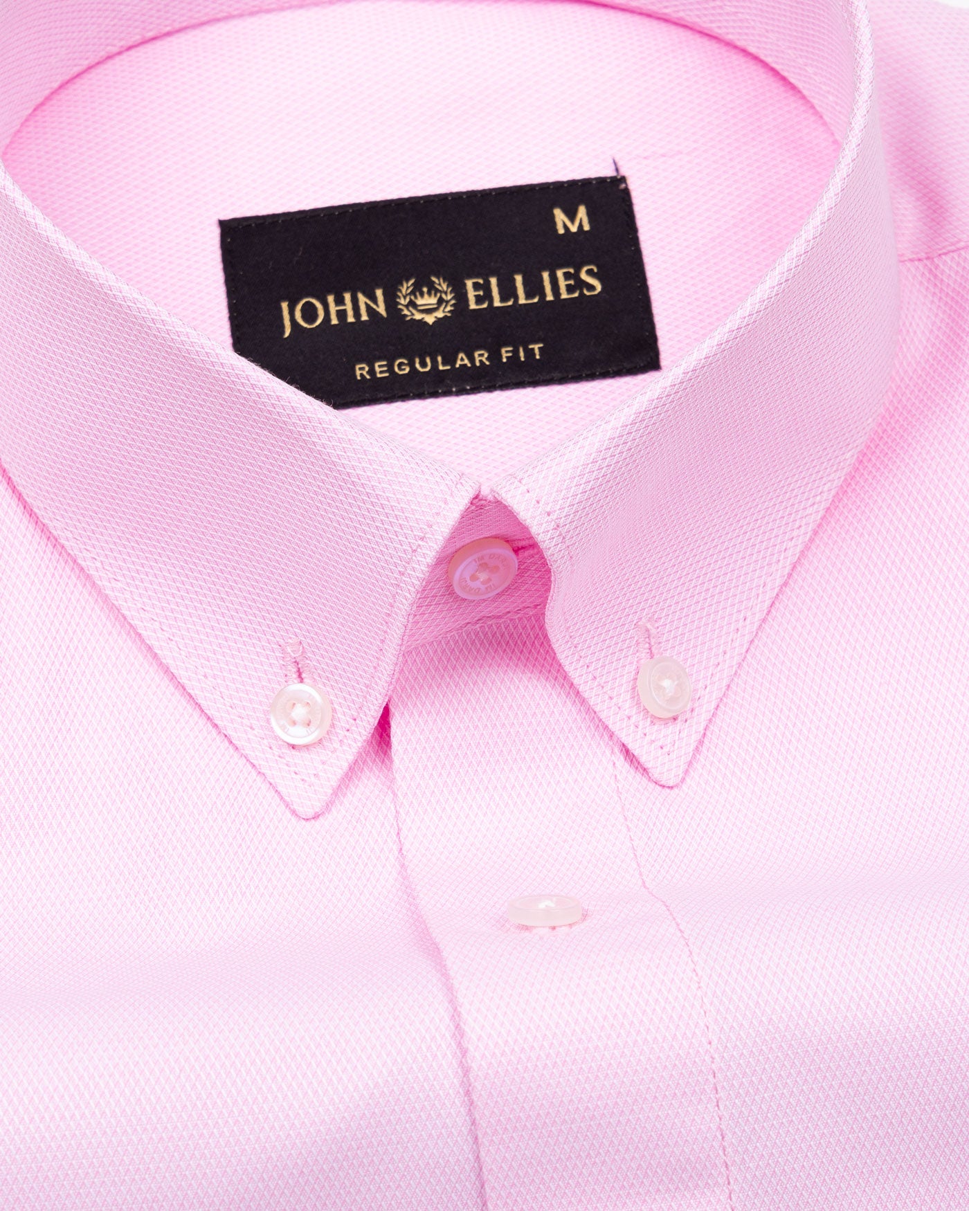 Structon Pink Textured Cotton Shirt - John Ellies