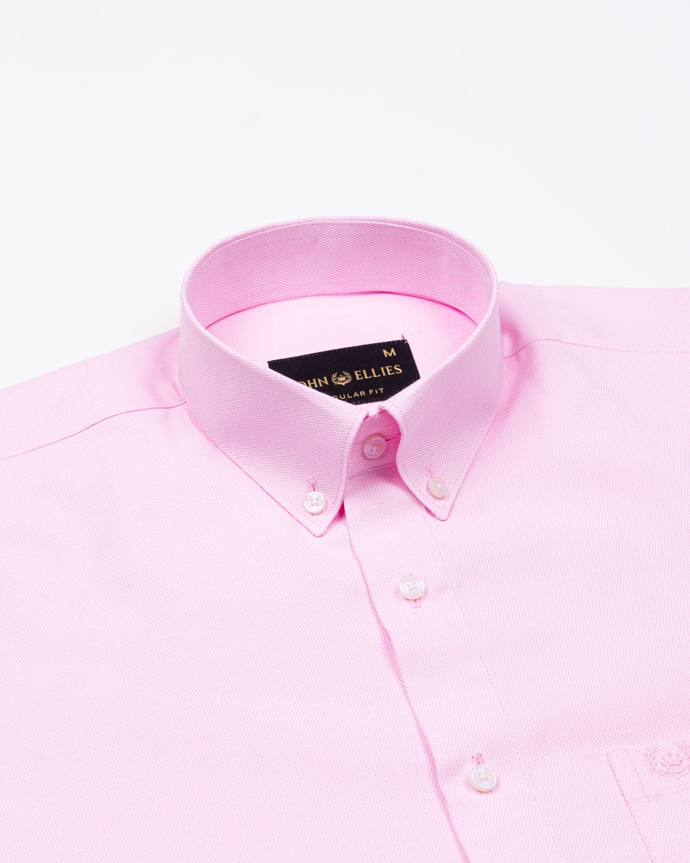 Structon Pink Textured Cotton Shirt - John Ellies