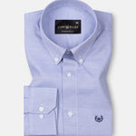 Structon Navy Blue Textured Cotton Shirt - John Ellies