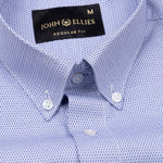 Structon Navy Blue Textured Cotton Shirt - John Ellies