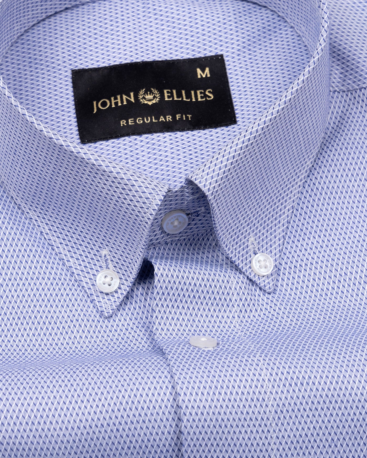 Structon Navy Blue Textured Cotton Shirt - John Ellies