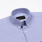 Structon Navy Blue Textured Cotton Shirt - John Ellies