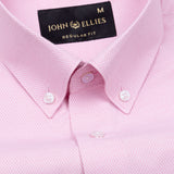 Structon Light Pink Textured Cotton Shirt - John Ellies