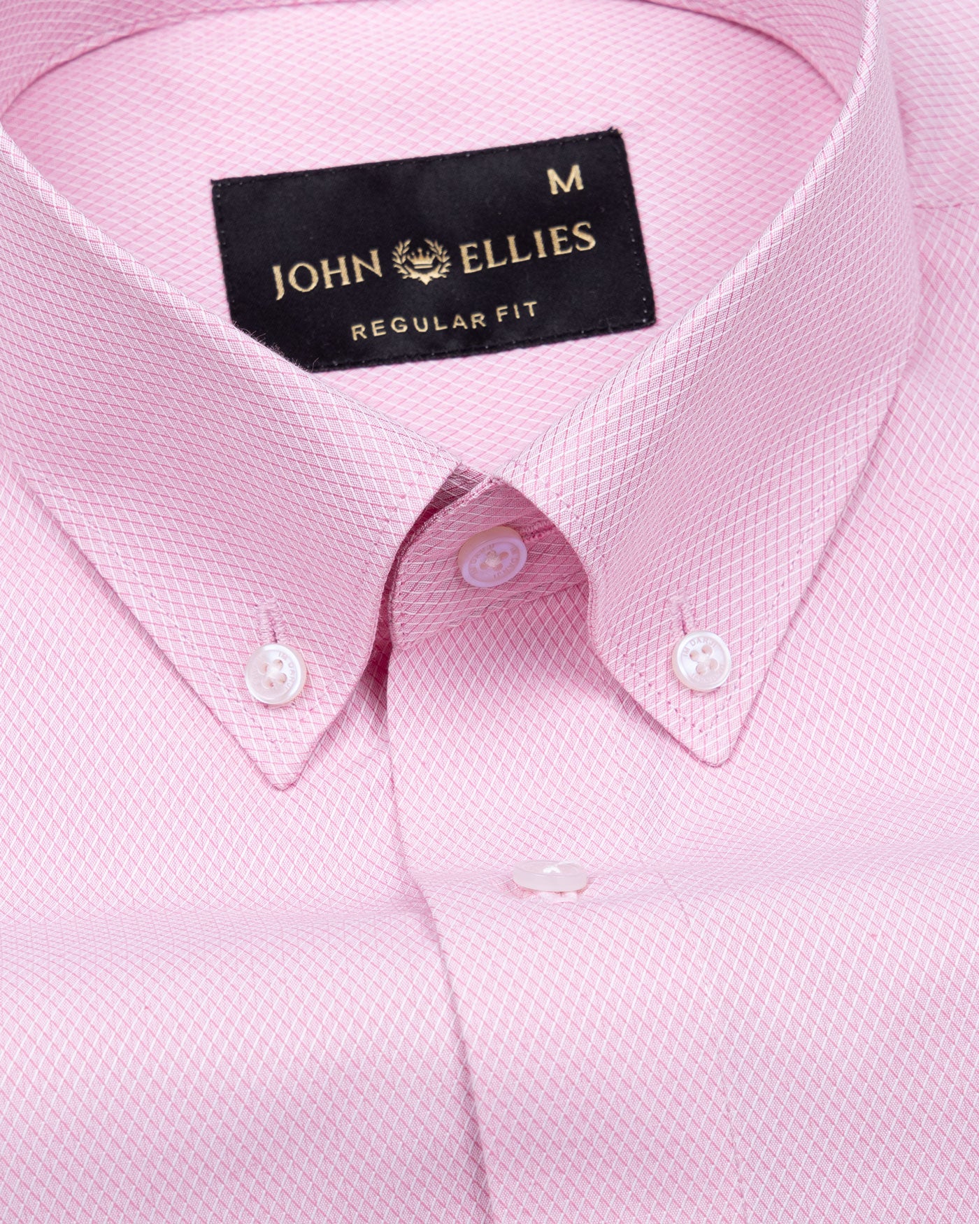 Structon Light Pink Textured Cotton Shirt - John Ellies