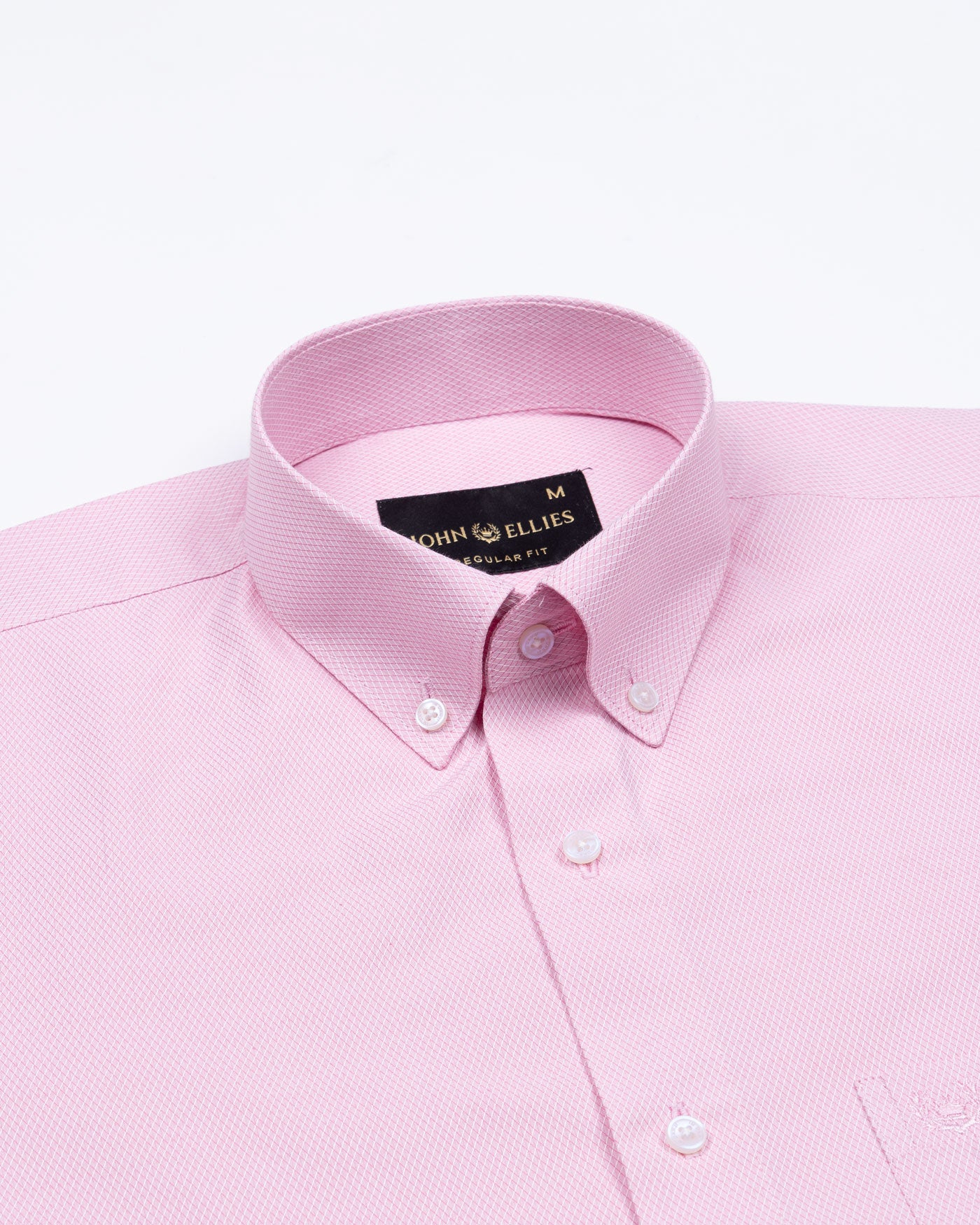 Structon Light Pink Textured Cotton Shirt - John Ellies