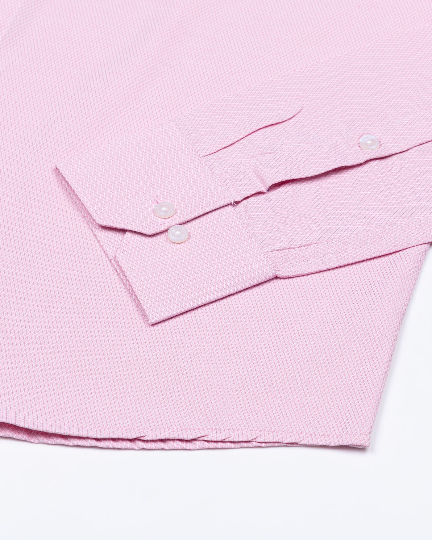 Structon Light Pink Textured Cotton Shirt - John Ellies