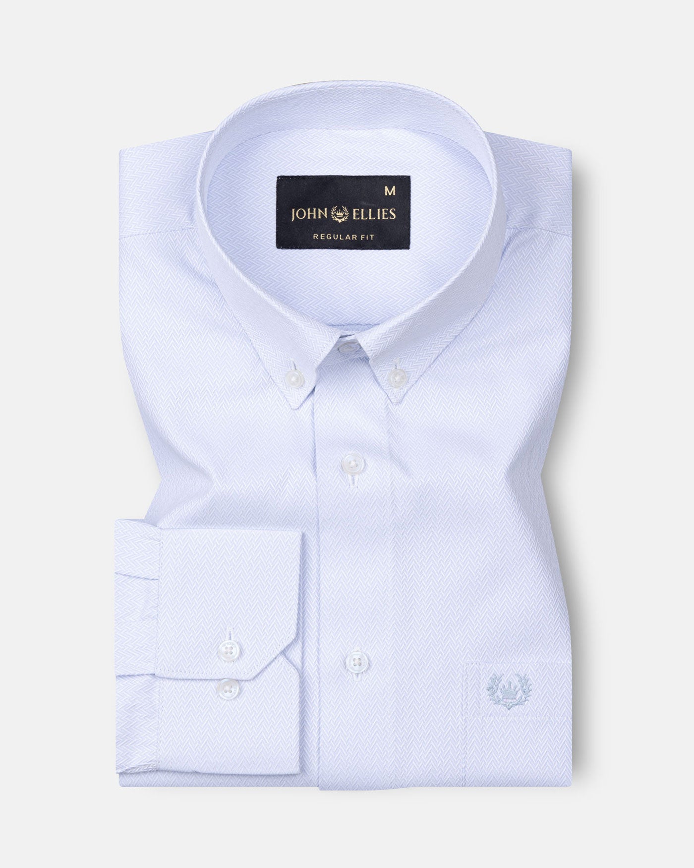 Structon Light SkyBlue Textured Cotton Shirt - John Ellies