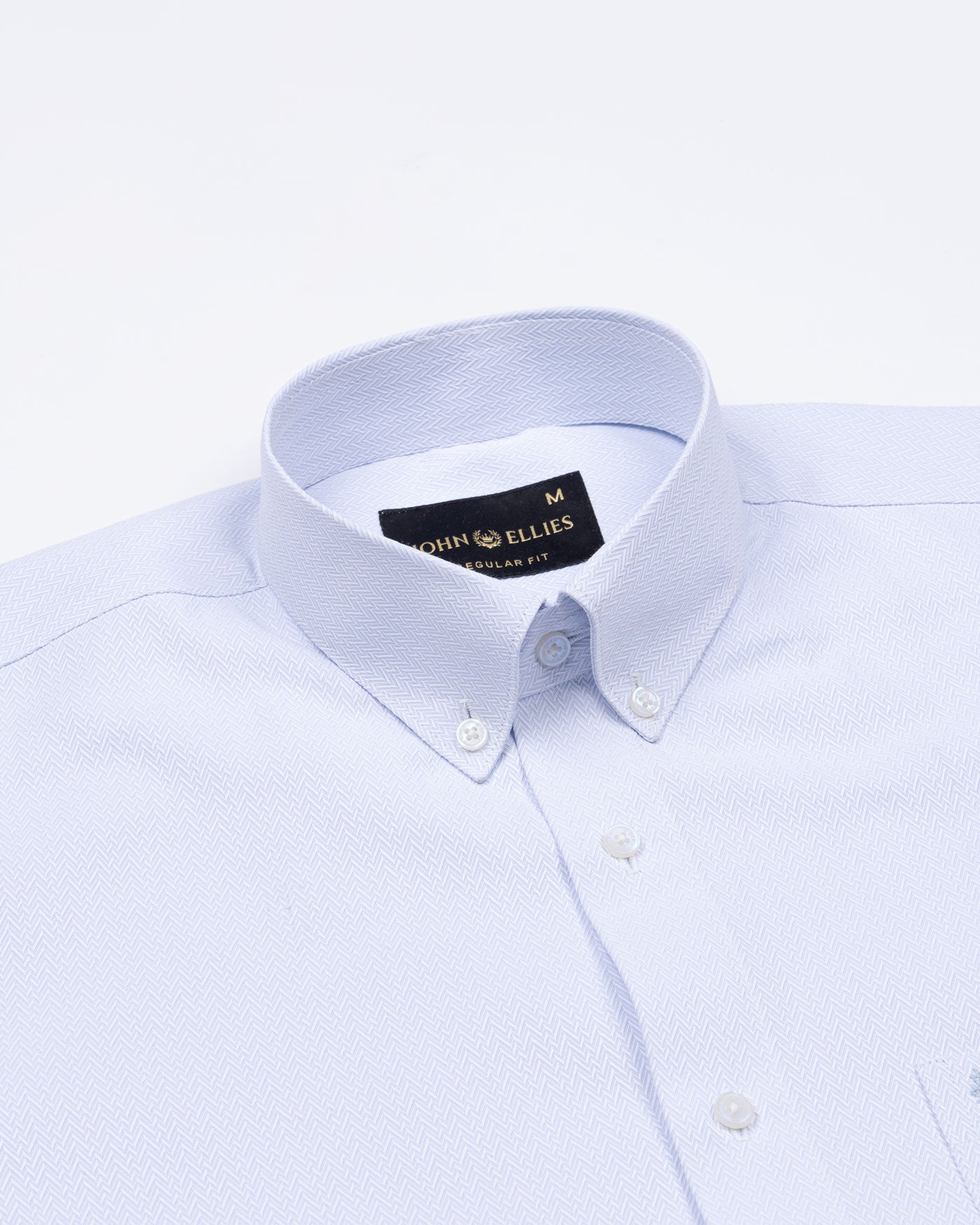 Structon Light SkyBlue Textured Cotton Shirt - John Ellies