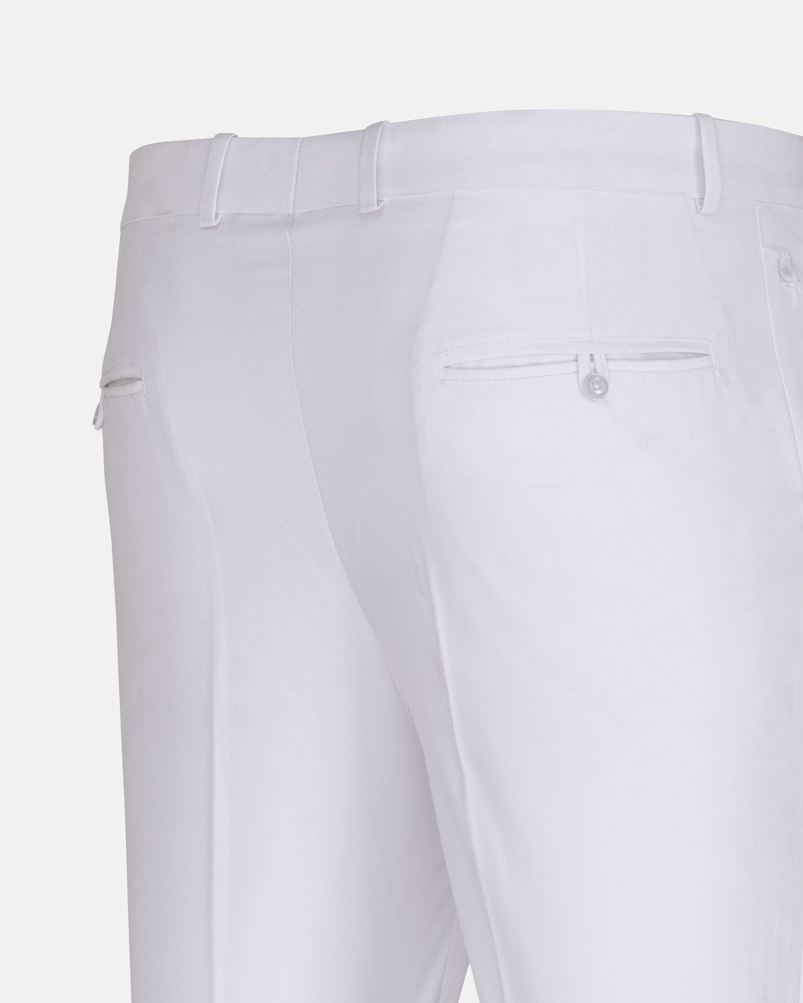 Brant White Formal Cotton Pant - John Ellies