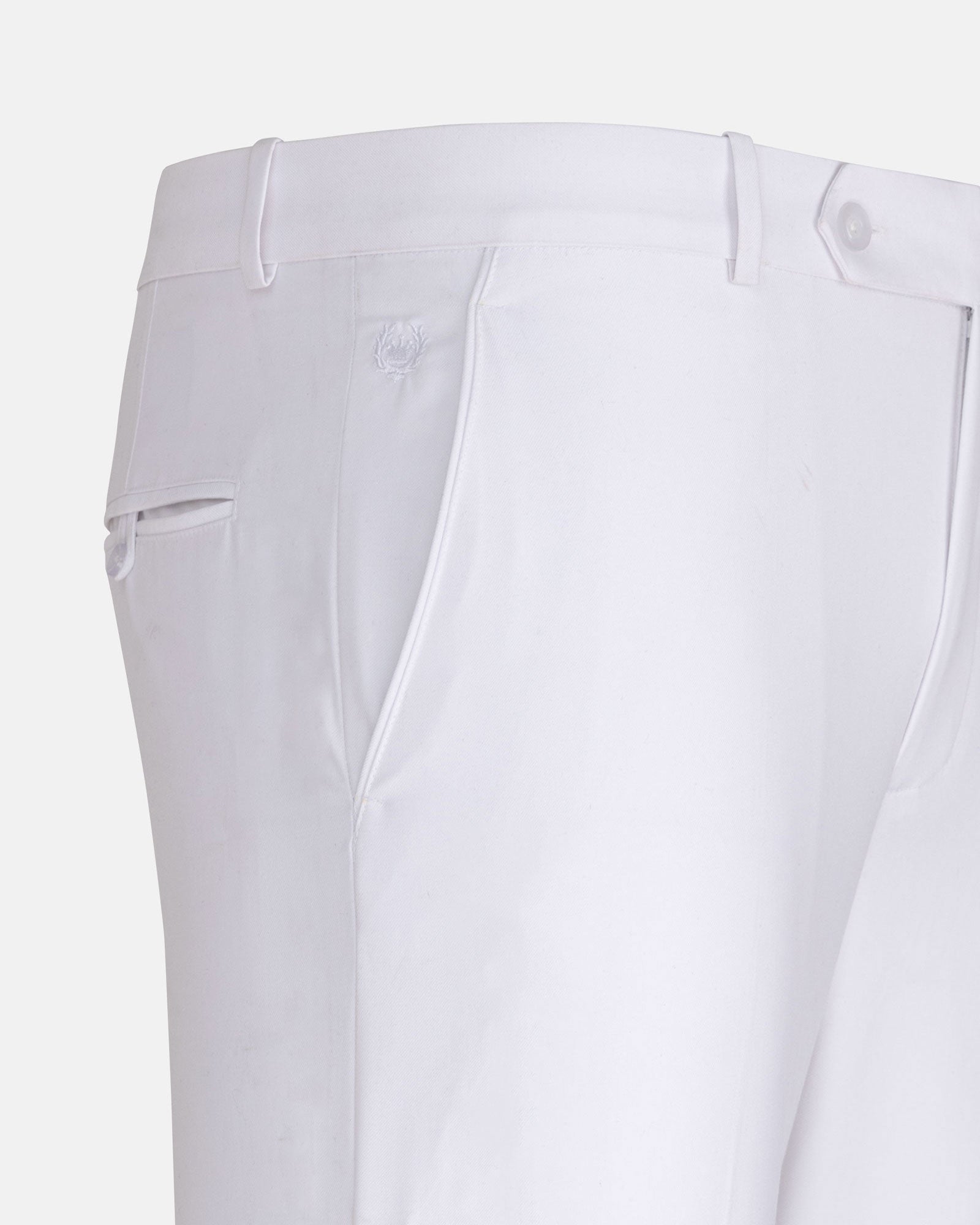 Brant White Formal Cotton Pant - John Ellies