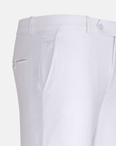 Brant White Formal Cotton Pant - John Ellies