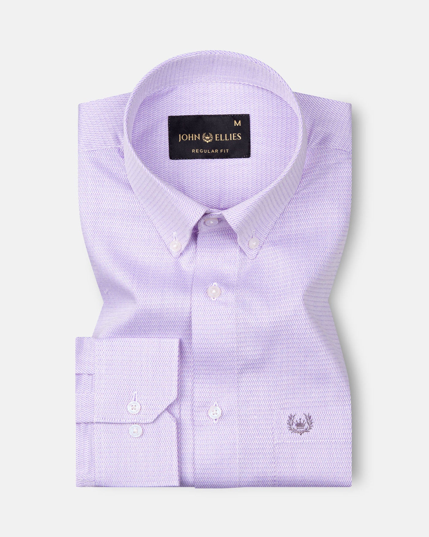 Structon Lavender Textured Cotton Shirt - John Ellies