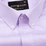 Structon Lavender Textured Cotton Shirt - John Ellies