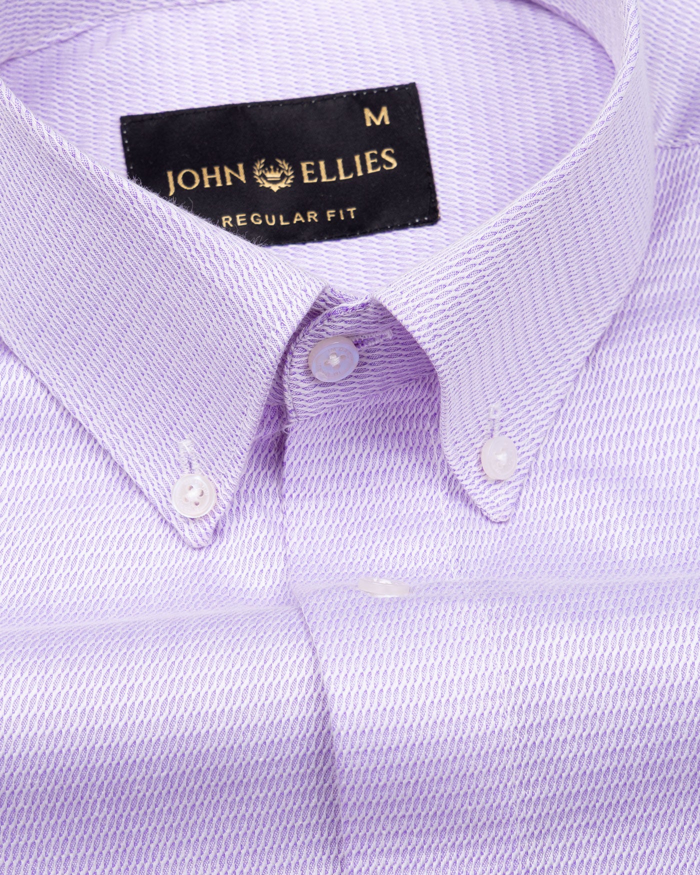 Structon Lavender Textured Cotton Shirt - John Ellies