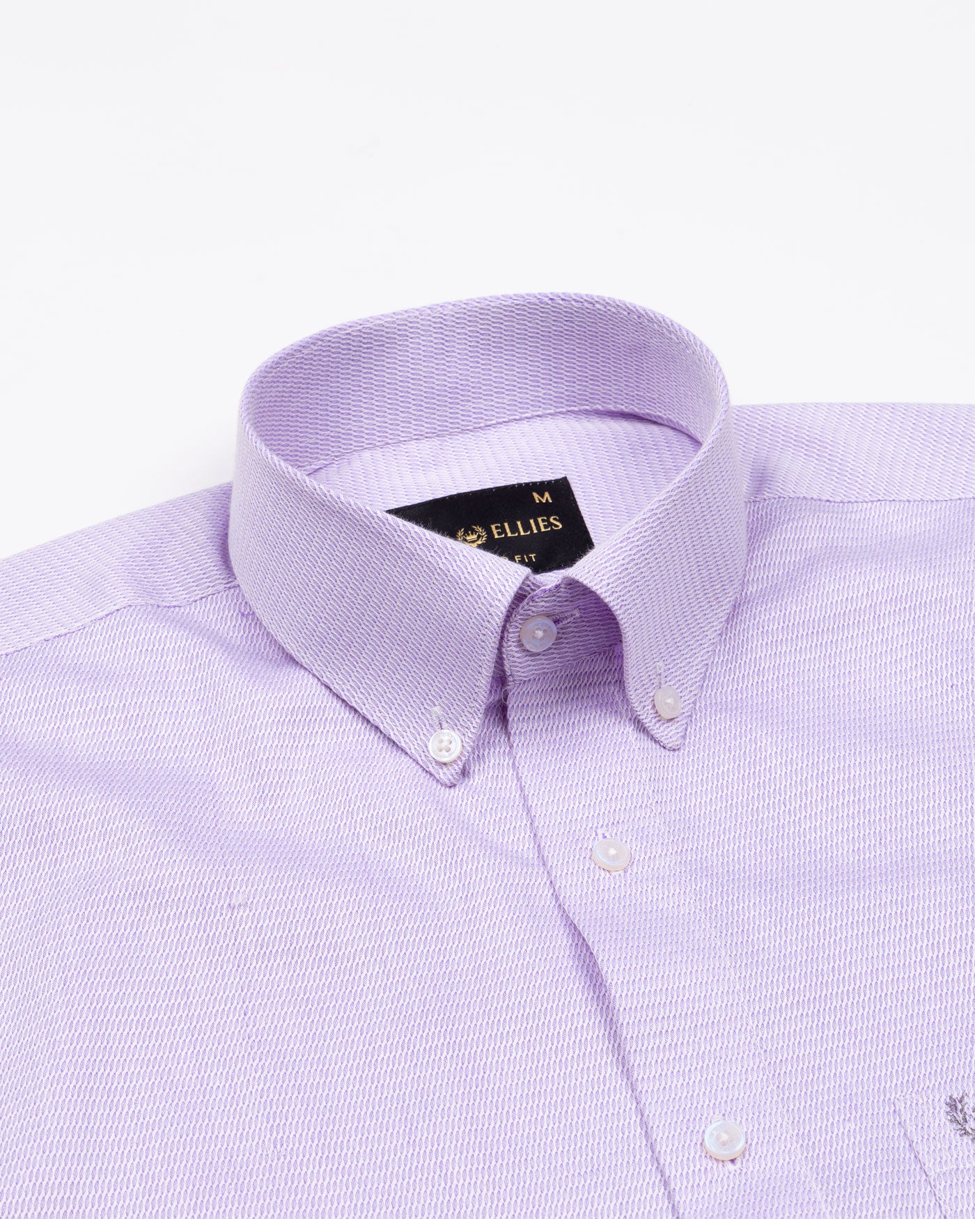 Structon Lavender Textured Cotton Shirt - John Ellies