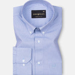 Structon Blue With Brown Textured Cotton Shirt - John Ellies