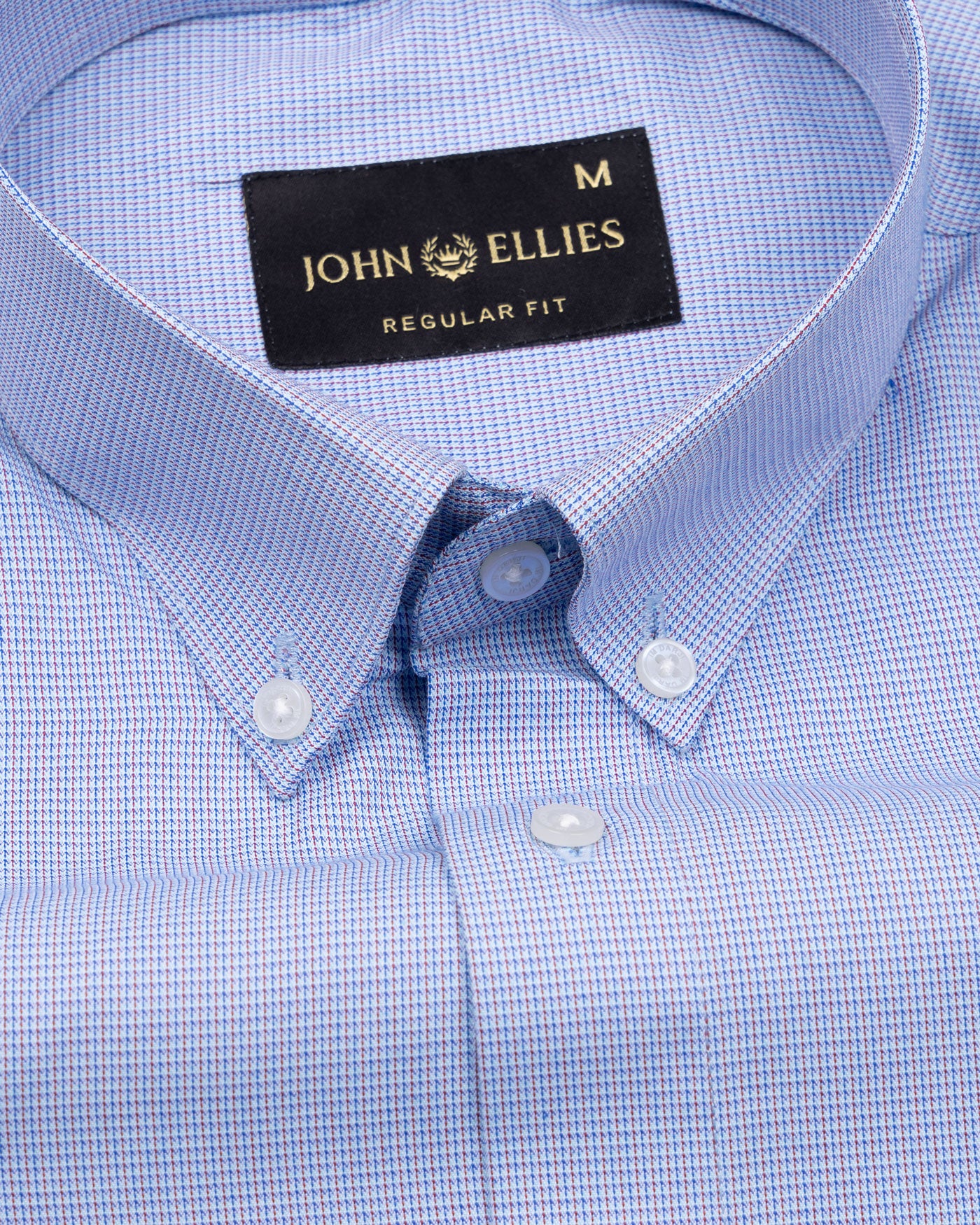 Structon Blue With Brown Textured Cotton Shirt - John Ellies