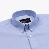 Structon Blue With Brown Textured Cotton Shirt - John Ellies