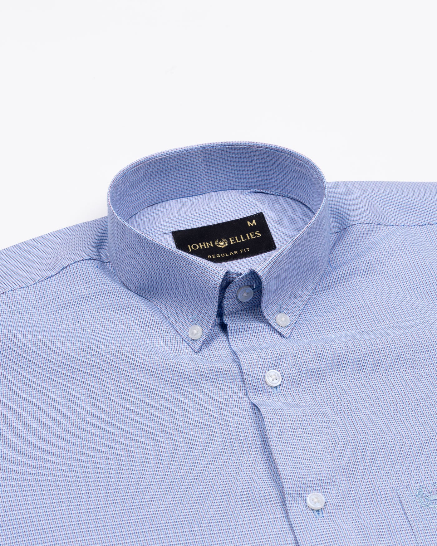 Structon Blue With Brown Textured Cotton Shirt - John Ellies