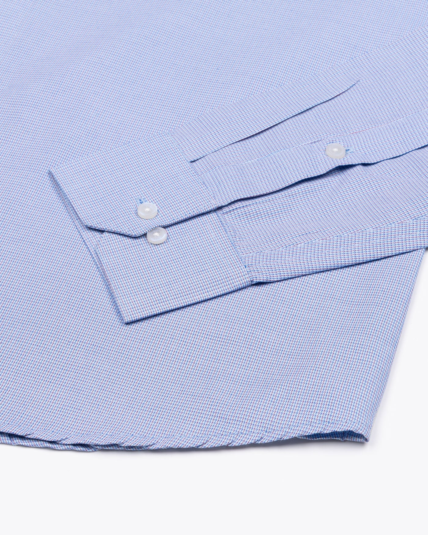 Structon Blue With Brown Textured Cotton Shirt - John Ellies