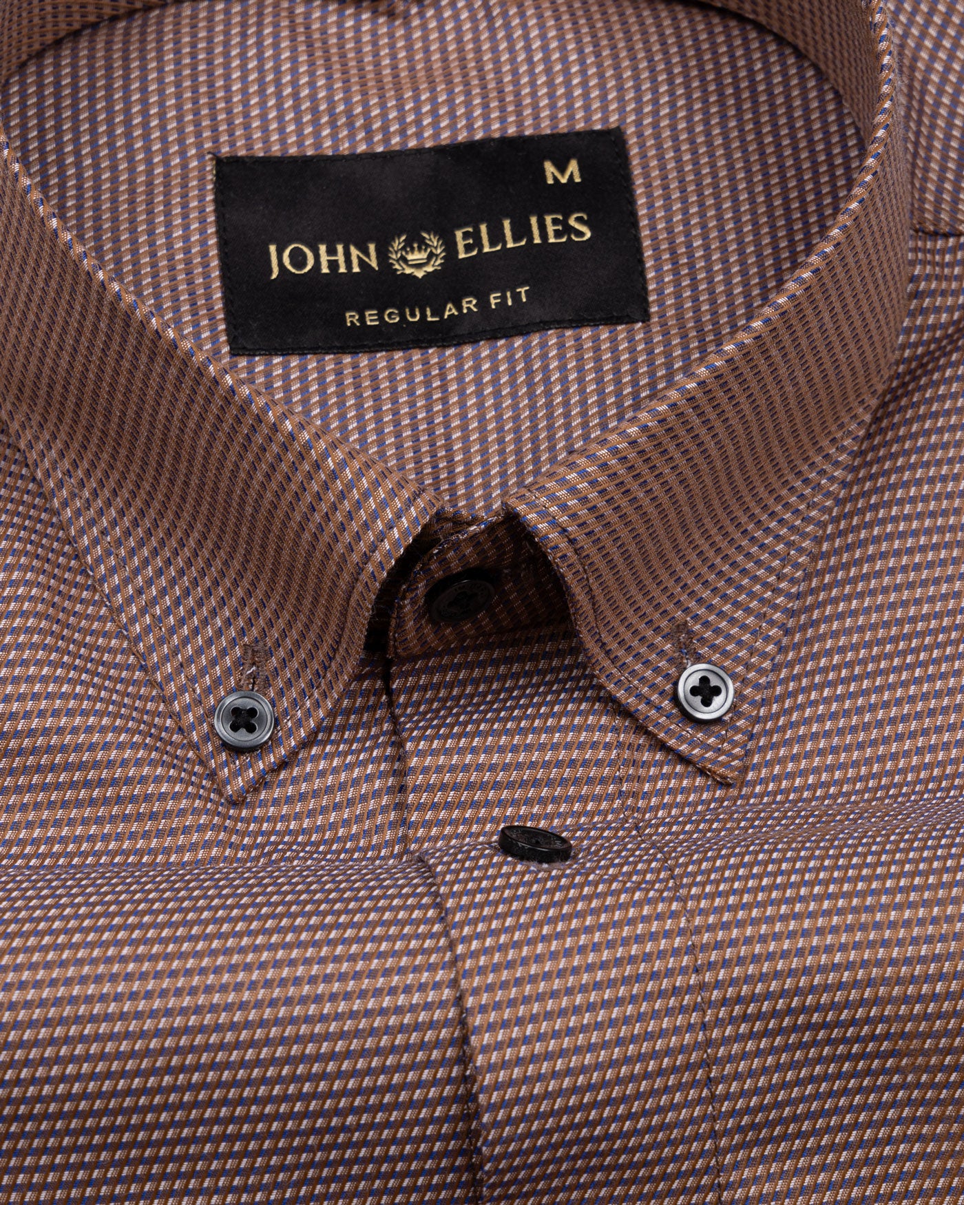 Structon Brown Textured Cotton Shirt - John Ellies