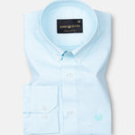 Structon Ice Blue Textured Cotton Shirt - John Ellies