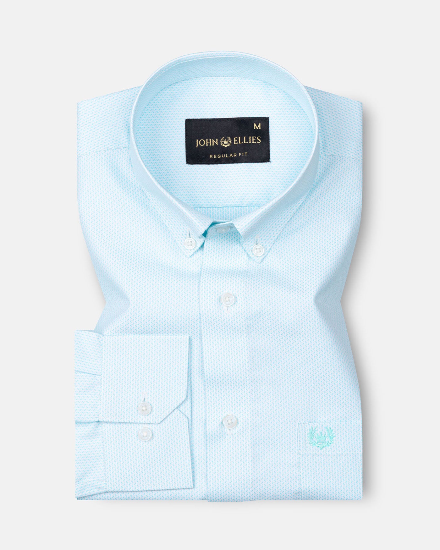 Structon Ice Blue Textured Cotton Shirt - John Ellies