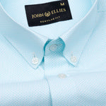 Structon Ice Blue Textured Cotton Shirt - John Ellies