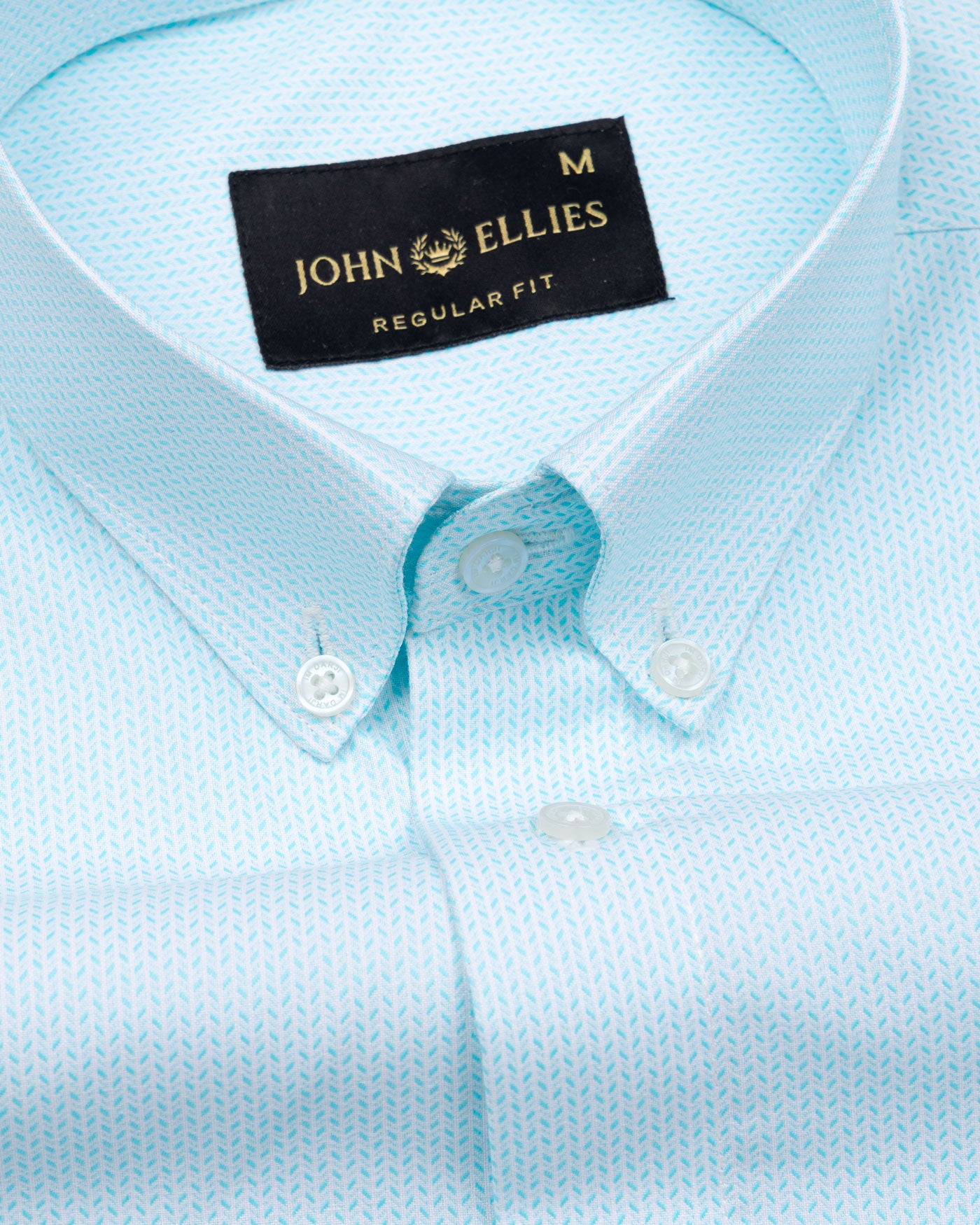 Structon Ice Blue Textured Cotton Shirt - John Ellies