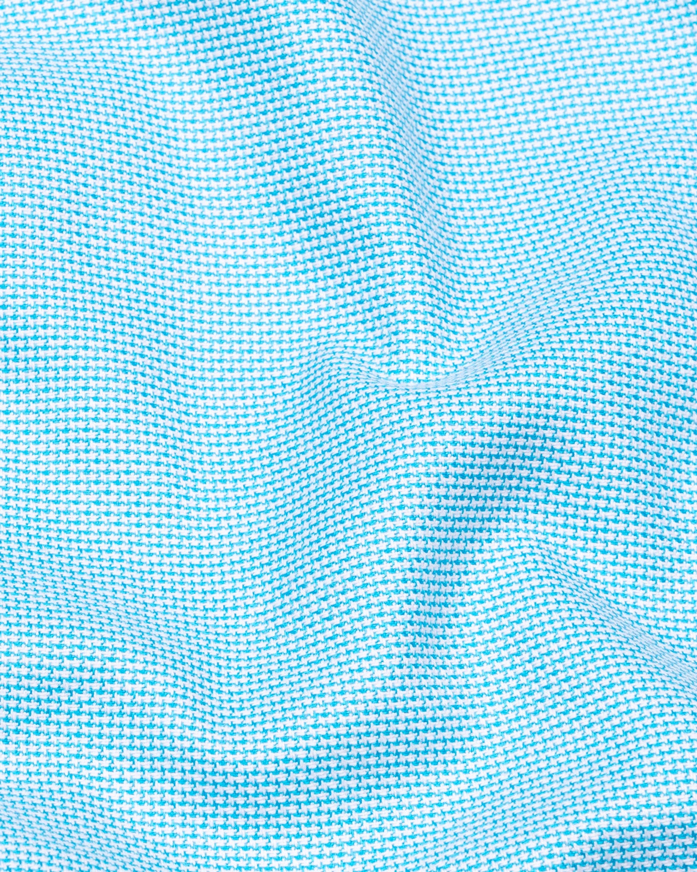 Structon Aqua Blue Textured Cotton Shirt - John Ellies