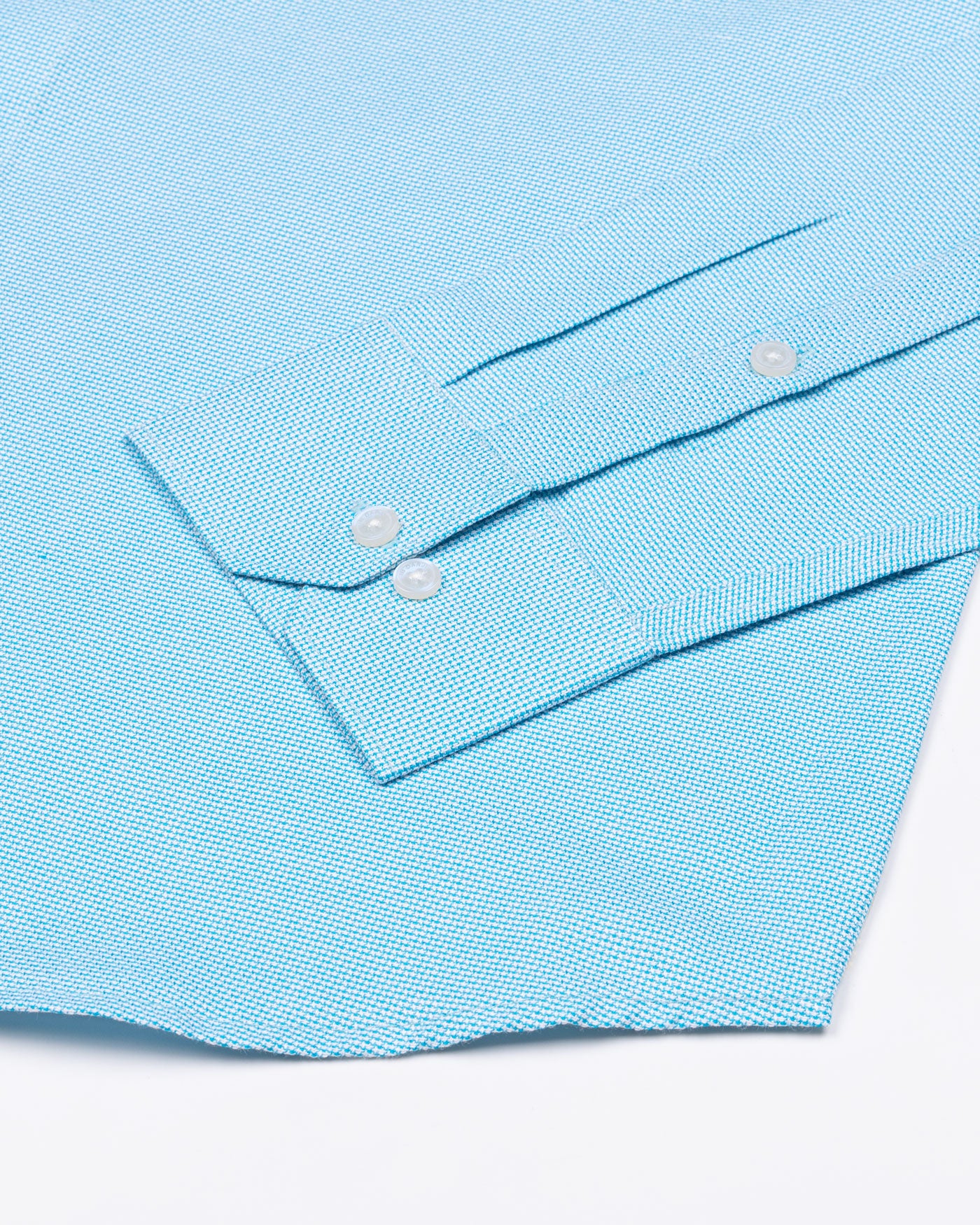 Structon Aqua Blue Textured Cotton Shirt - John Ellies