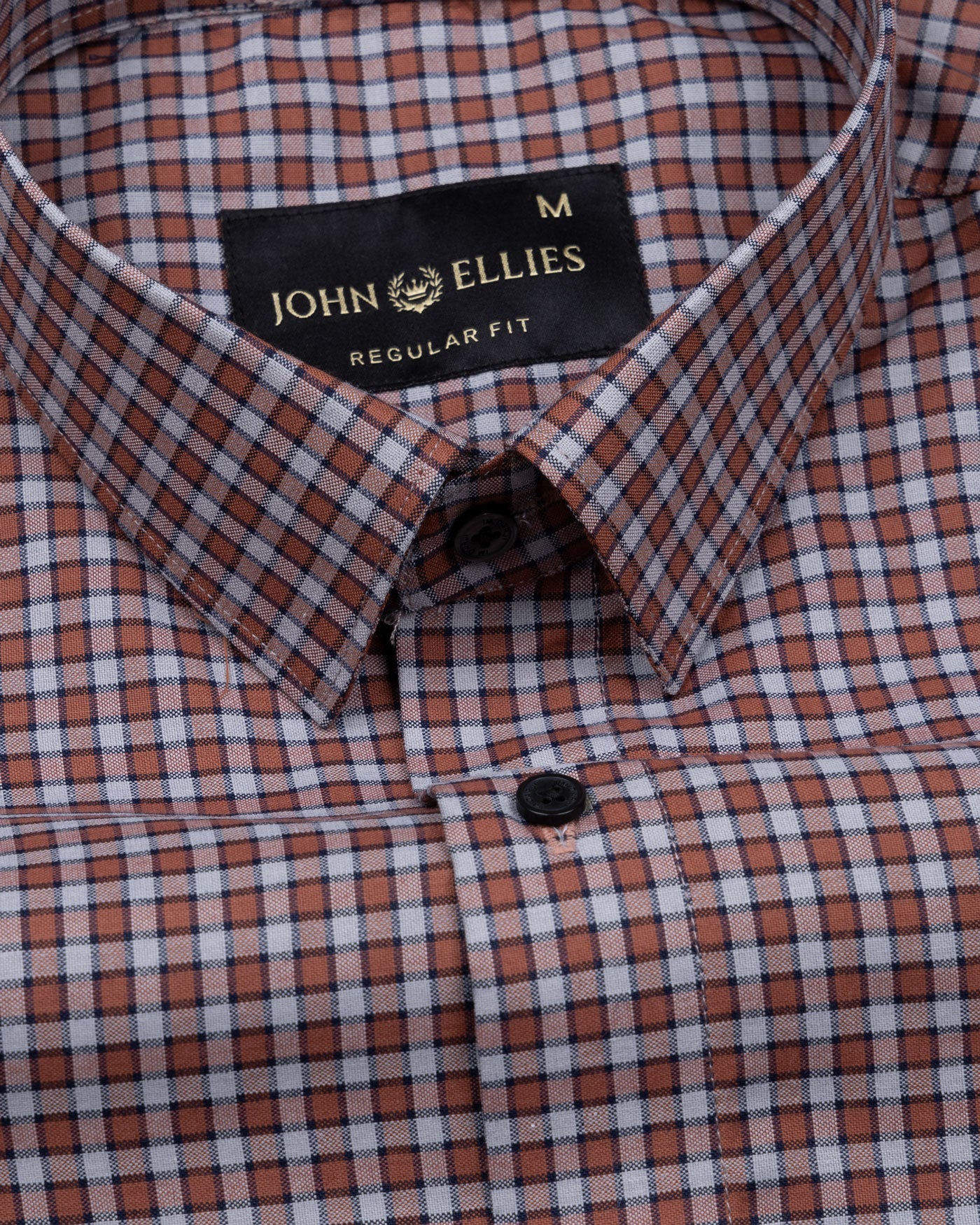 Flubbie Brown Checked Cotton Shirt - John Ellies