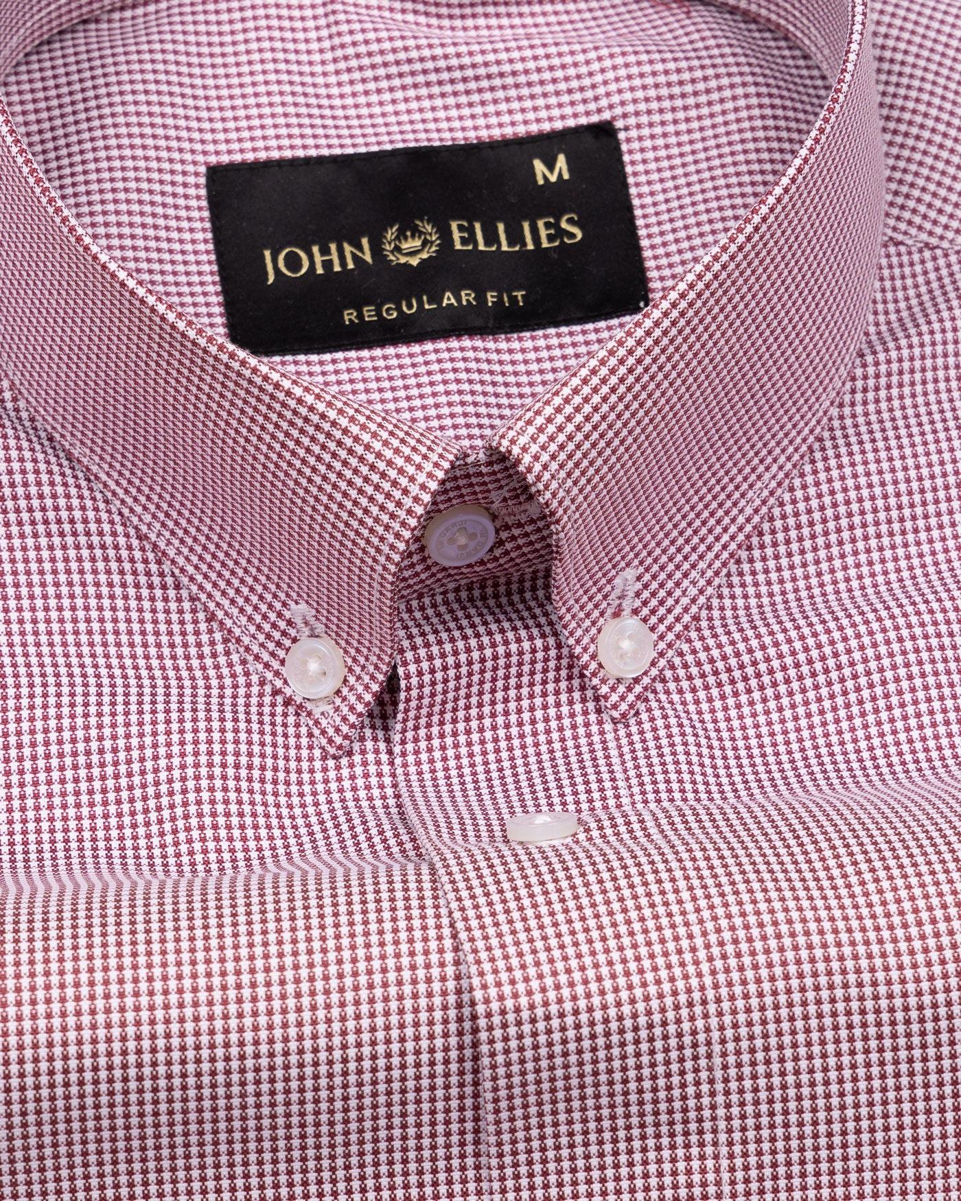 Ralvix Maroon Checked Button Down Cotton Shirt - John Ellies