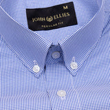 Ralvix Blue Checked Button Down Cotton Shirt - John Ellies