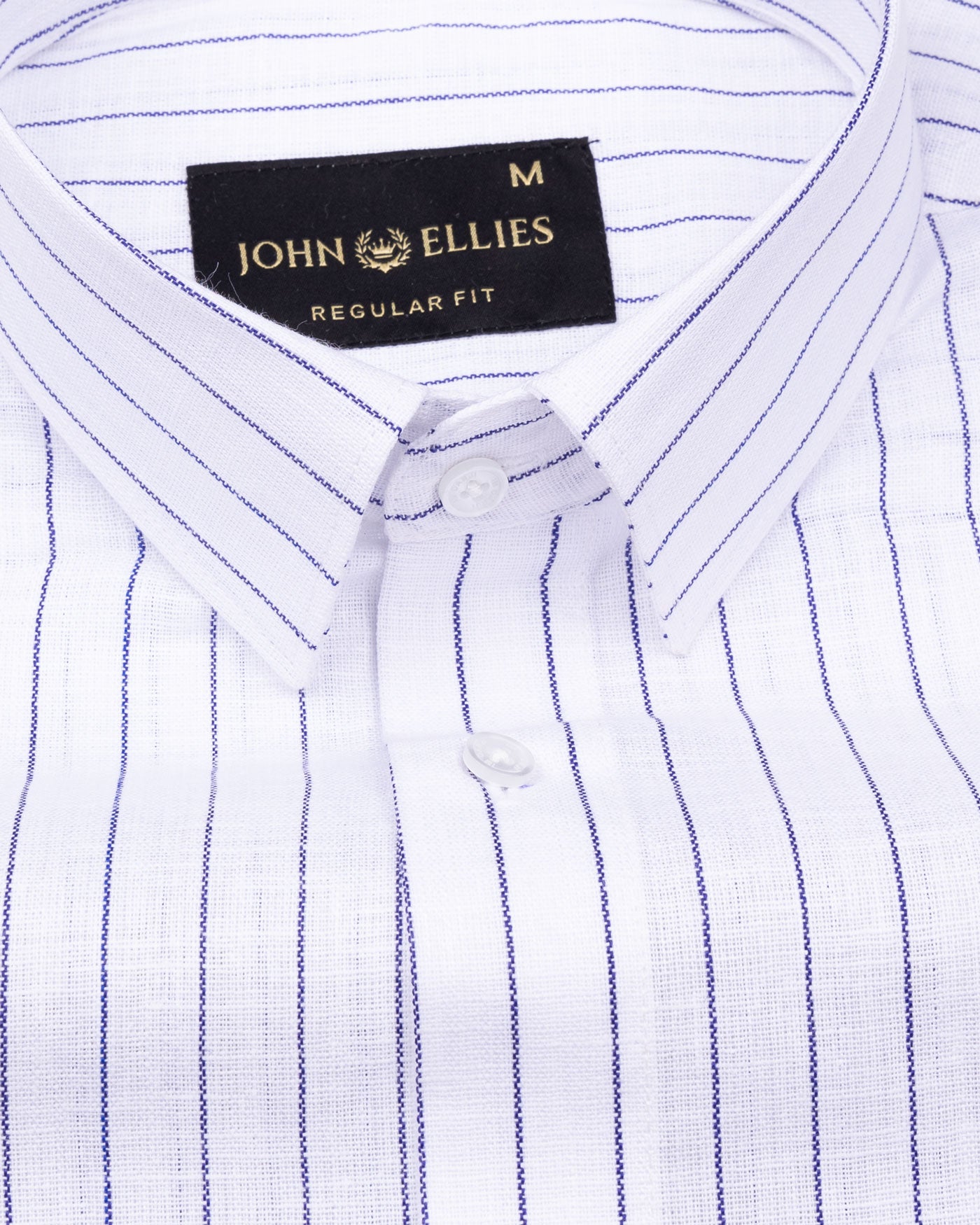 Sarlic Navy Blue Stripe Cotton Linen Shirt - John Ellies