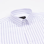 Sarlic Navy Blue Stripe Cotton Linen Shirt - John Ellies