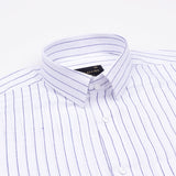 Sarlic Navy Blue Stripe Cotton Linen Shirt - John Ellies