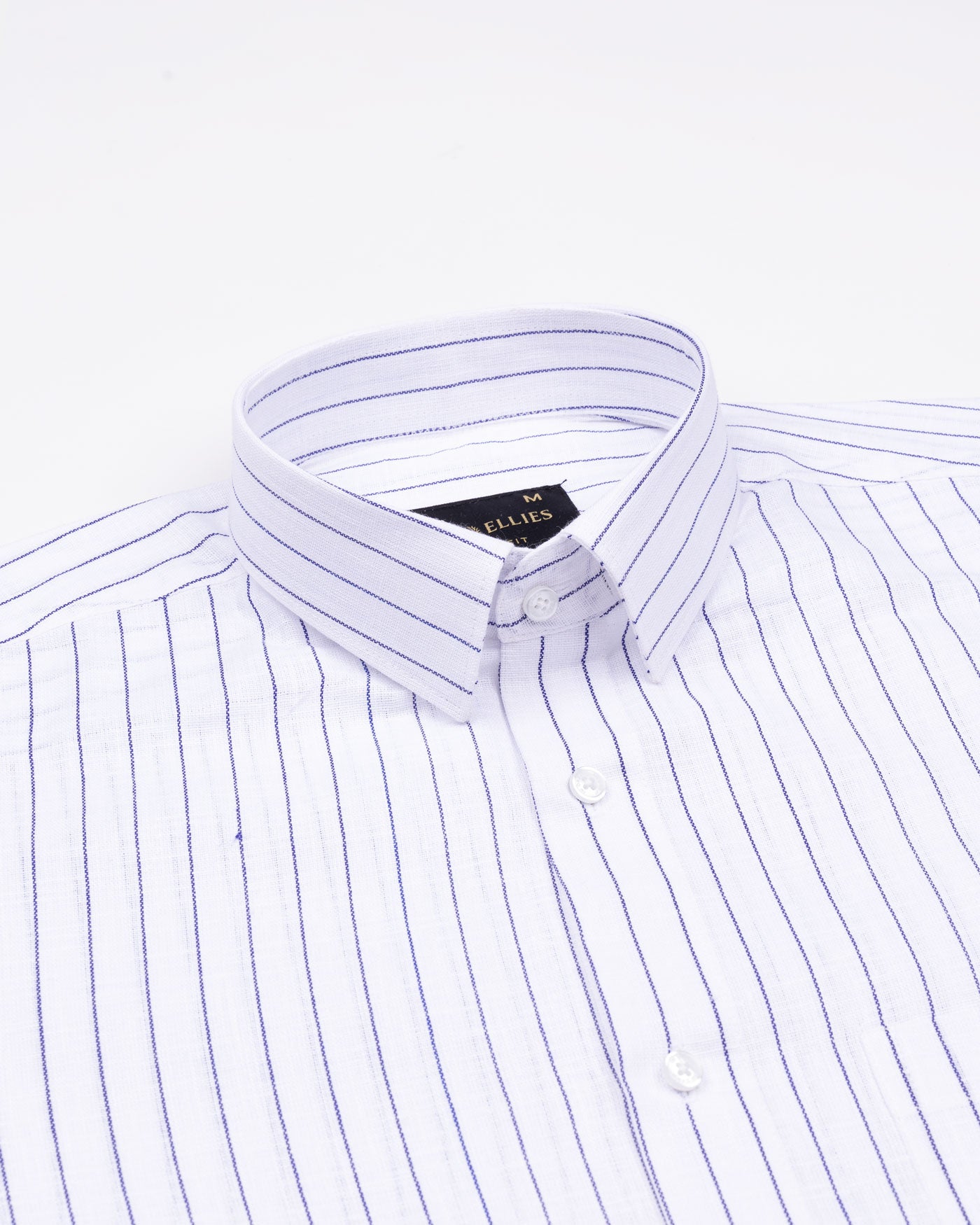 Sarlic Navy Blue Stripe Cotton Linen Shirt - John Ellies