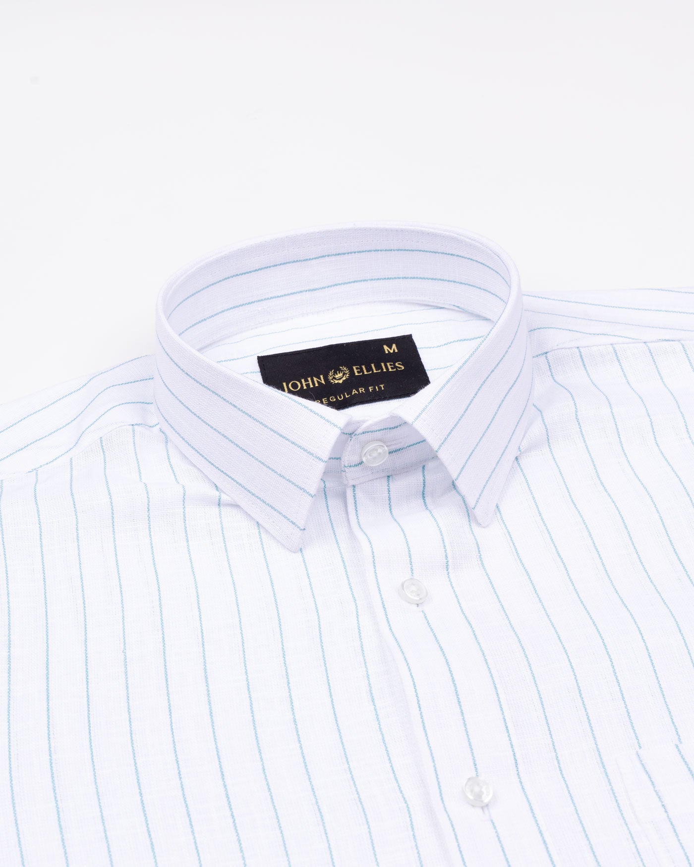 Sarlic Green Stripe Cotton Linen Shirt - John Ellies