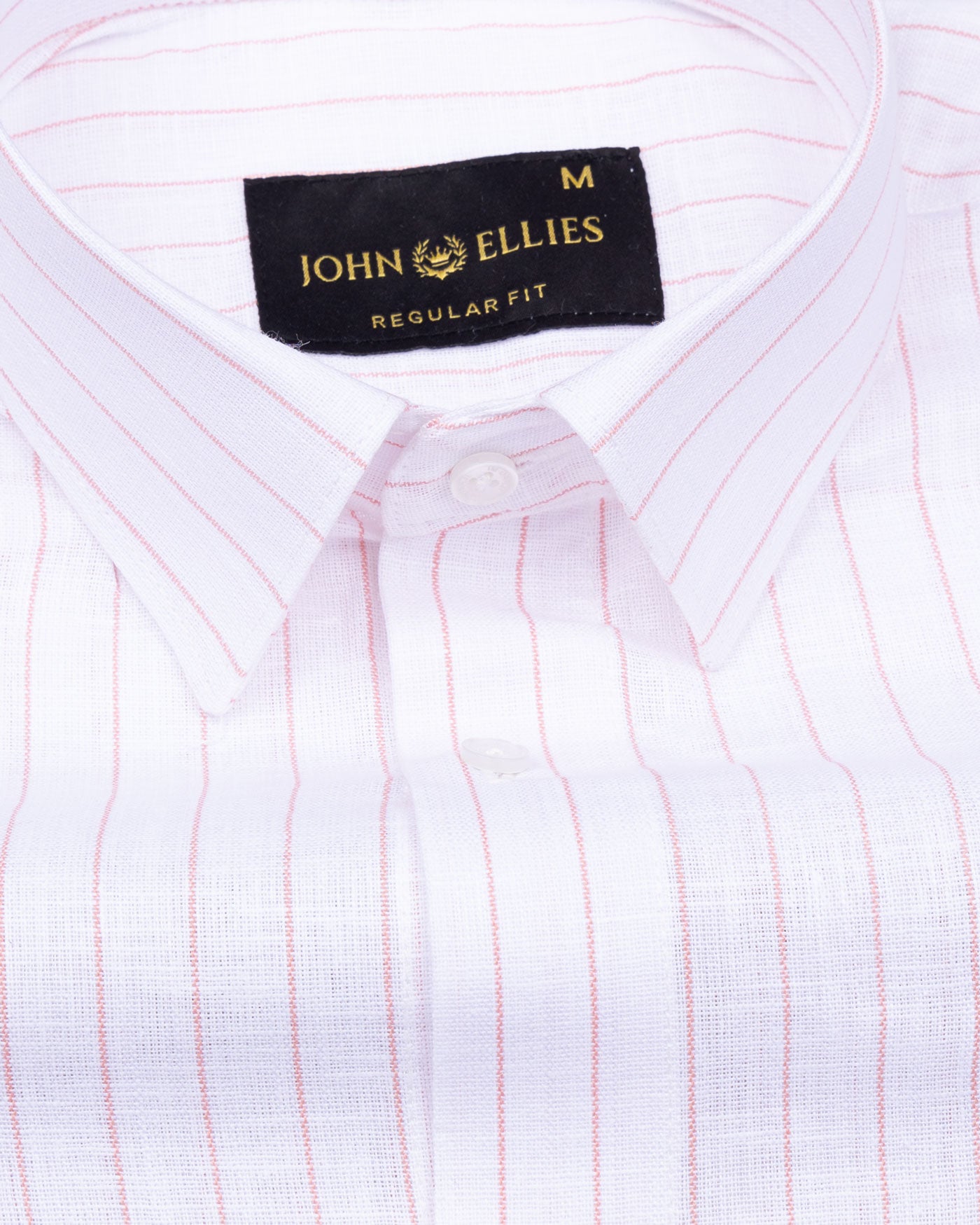 Sarlic Peach Stripe Cotton Linen Shirt - John Ellies