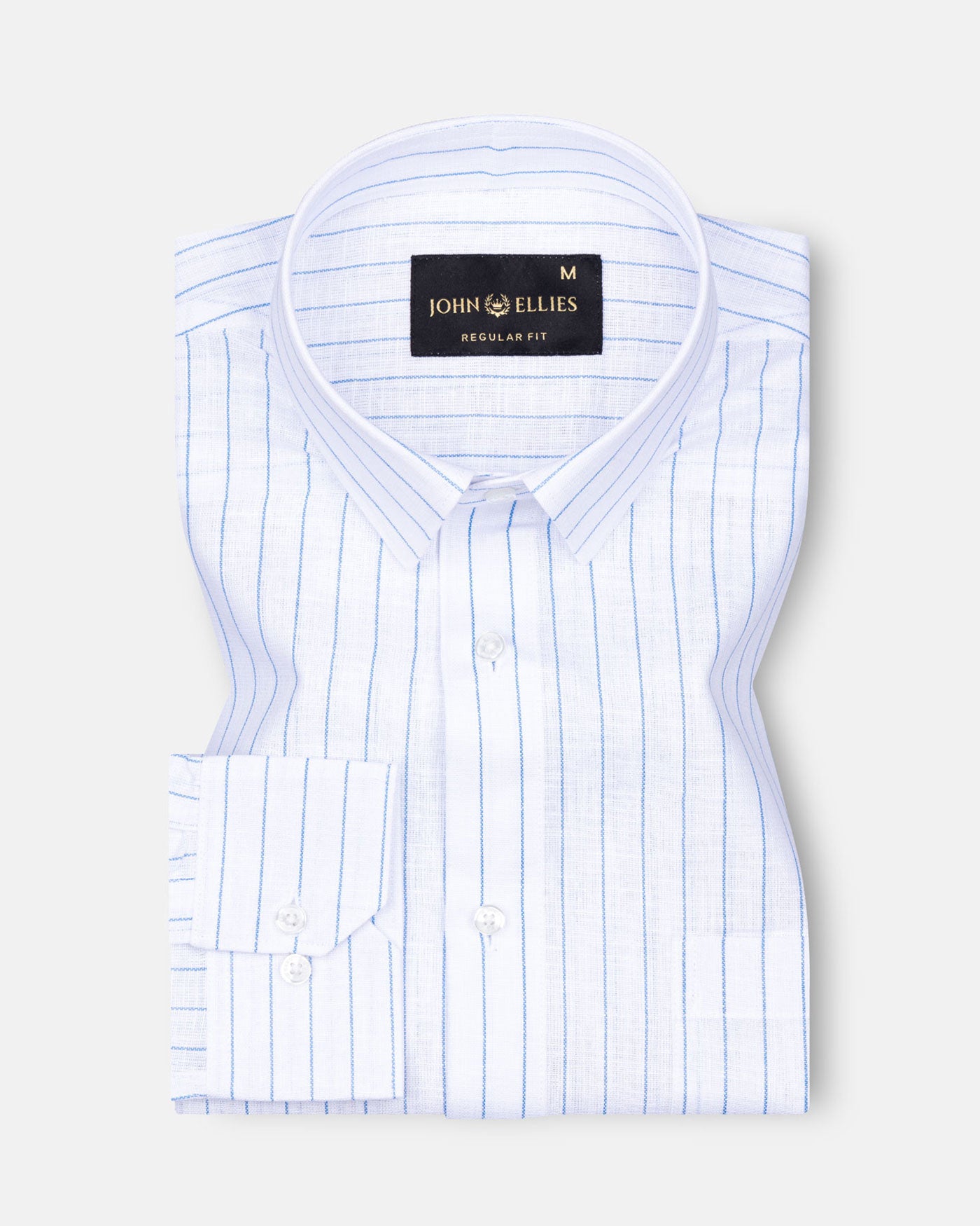 Sarlic Blue Stripe Cotton Linen Shirt - John Ellies